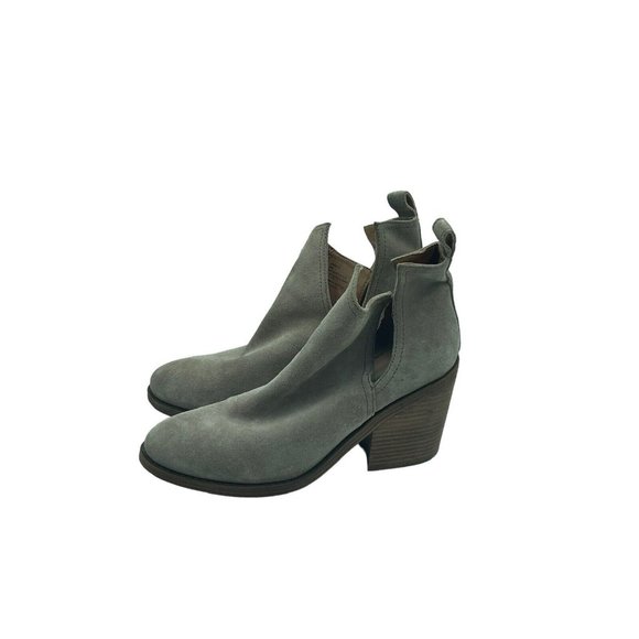 Steve Madden Ankle Boot Womens 10 M Taupe Suede Western Block Heel Slip On - Picture 2 of 6